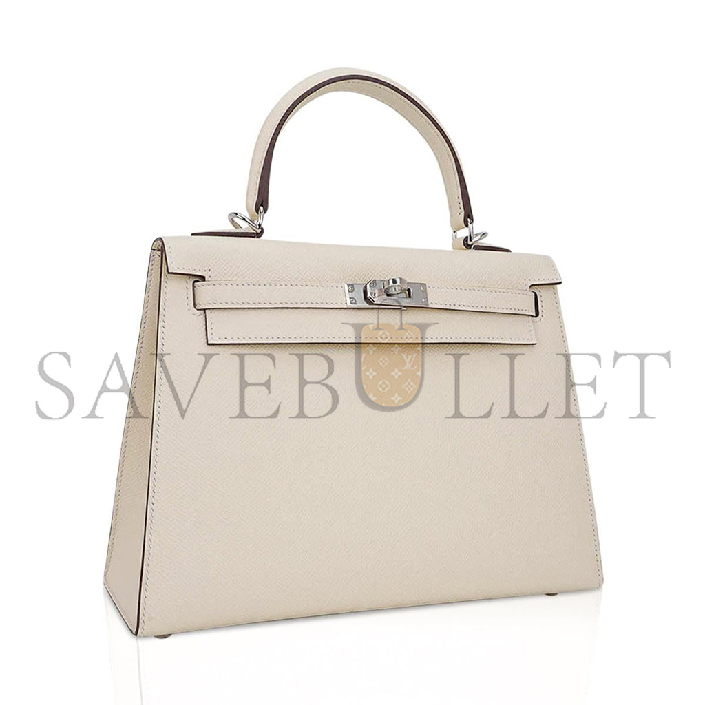 H**mes master kelly 25 bag nata palladium hardware epsom leather (25*17*7cm)